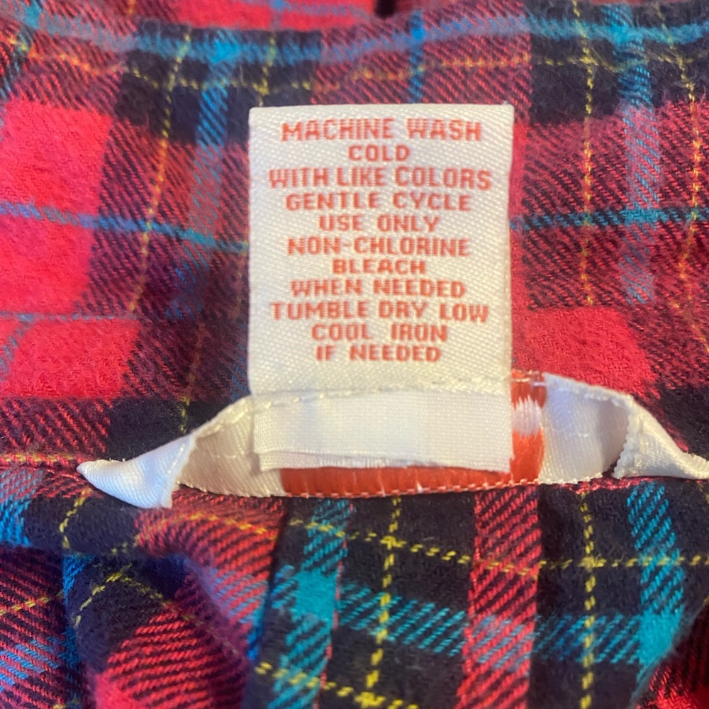 Sundance Red and Blue Plaid Peplum Shirt. - Picture 9 of 10